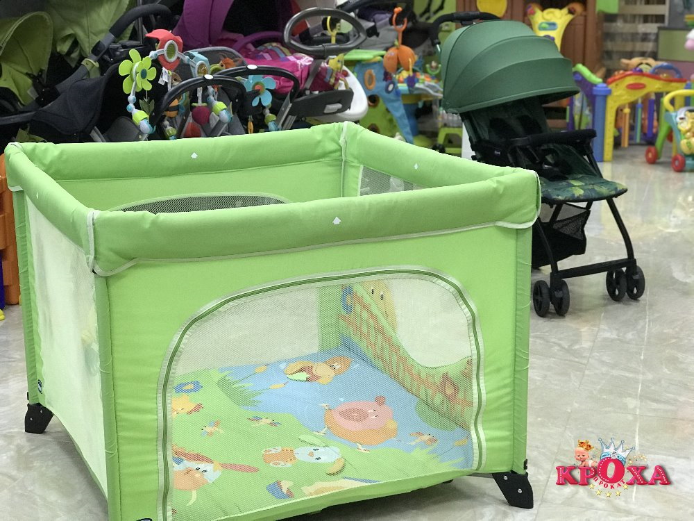 Кровать манеж chicco open green playpen